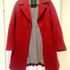 Women’s Red Carmin Peacoat – Size S, Mint Condition